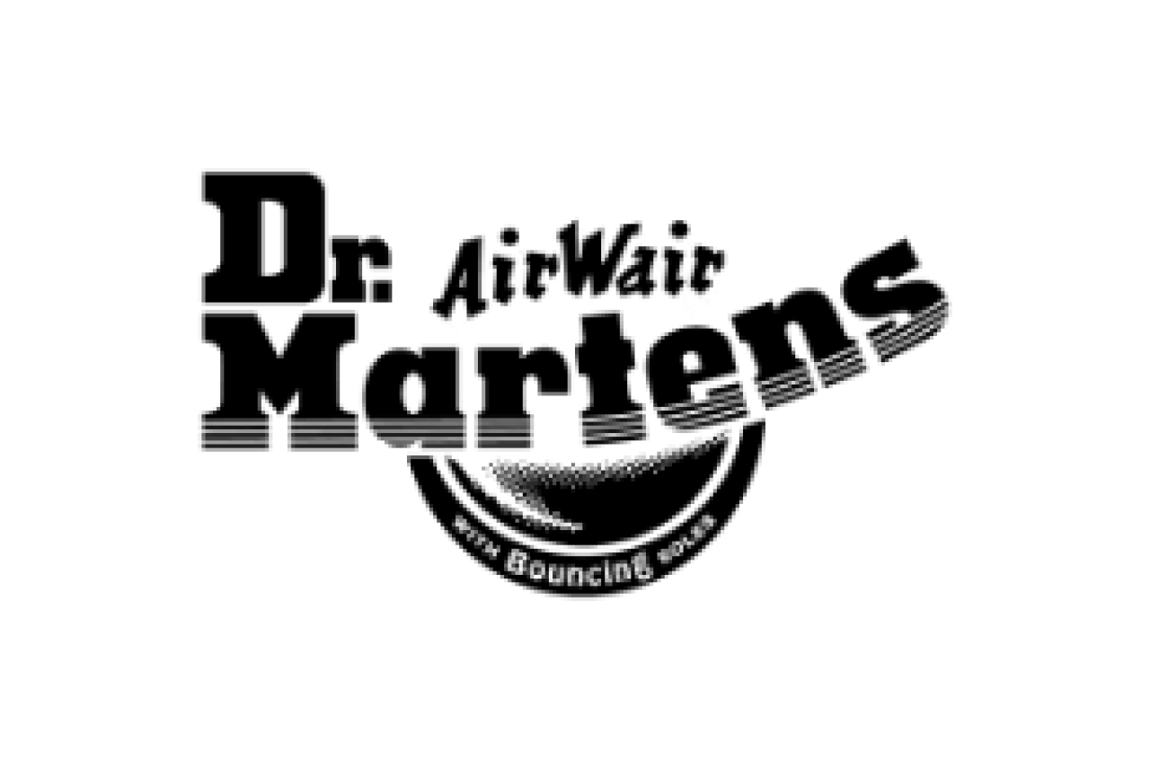 Dr Martens logo in black.